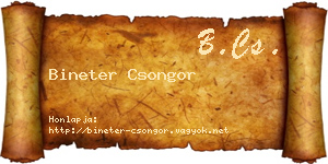 Bineter Csongor névjegykártya